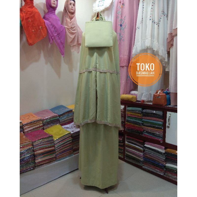 Mukena Aksen Renda Bahan Katun Toko Basmallah Bukittinggi