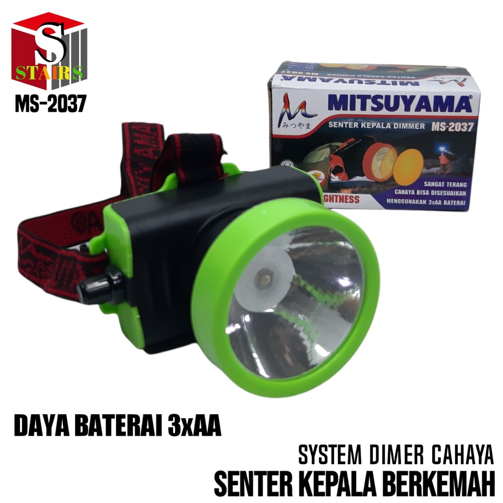 Senter Kepala Berkemah Daya Batterai 3 AA/A2 Jenis LED Super Terang MS-2037