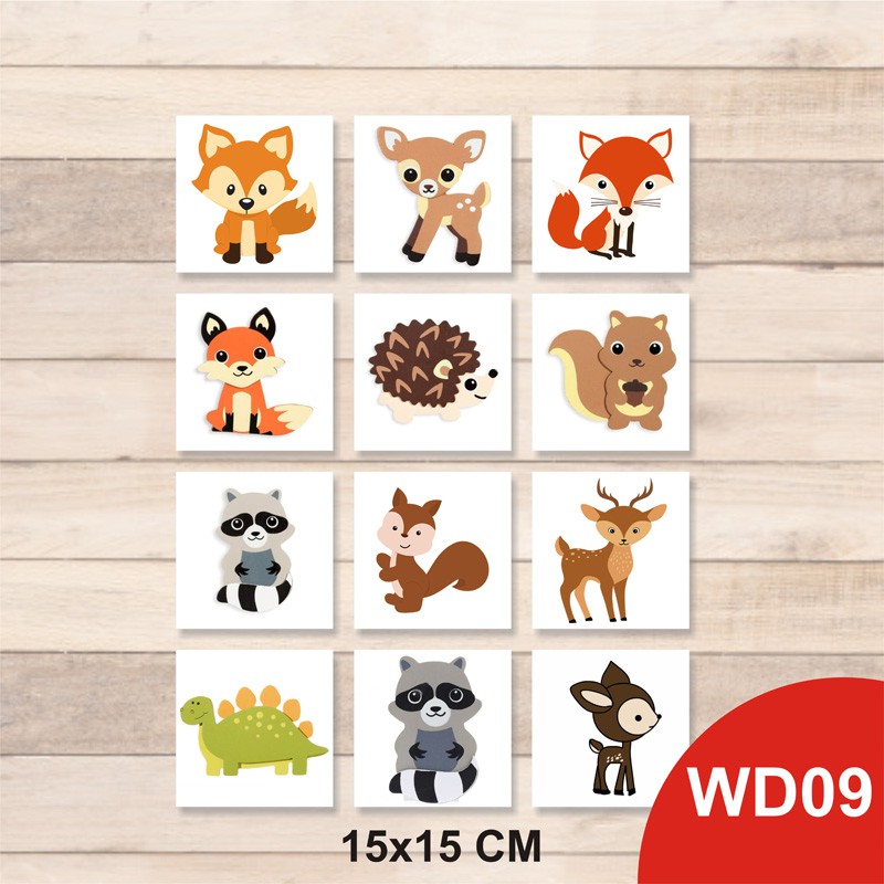 WD09 Walldecor Hiasan Dinding Gambar Hewan Lucu
