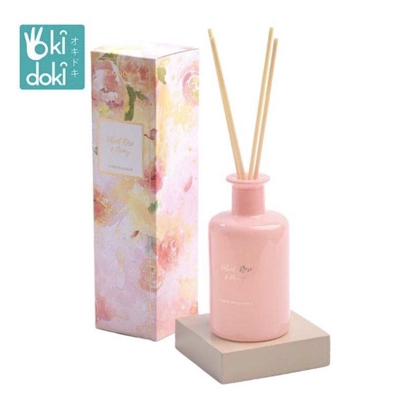 ❤️arstorejaya❤️ OKIDOKI Reed Diff Velvet Rose & Peony 200 mL - Pewangi Ruangan - Reed Diffuser - Aro