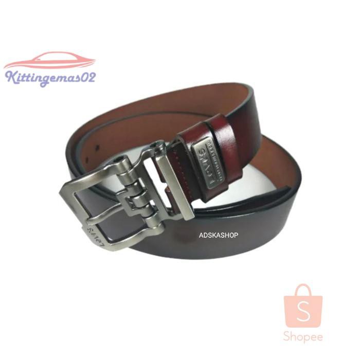IKAT PINGGANG PRIA GESPER SABUK KTG2I1370 CASUAL LEVIS 501 KULIT ASLI