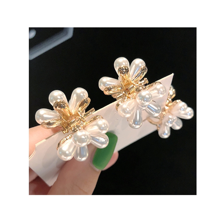 Flower Girl Pearl Hair Clip Back Head Hairpin Korean Mini Bangs Scratch