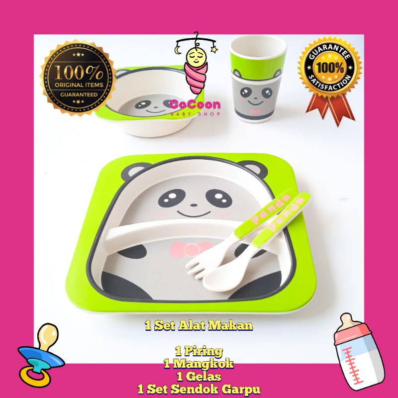 Tableware Set Alat Makan Bayi Anak / Set Makan Anak Bayi Bambu