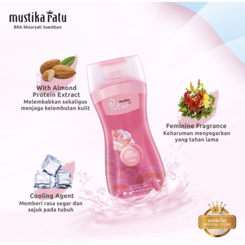 Mustika ratu body splash rose parfume cologne 135 ml