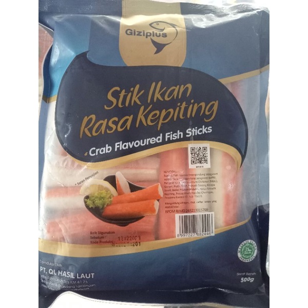 

Stik Ikan Rasa Kepiting, Kue Ikan Kukus, Bakso Ikan Rasa Lobster Giziplus 500g