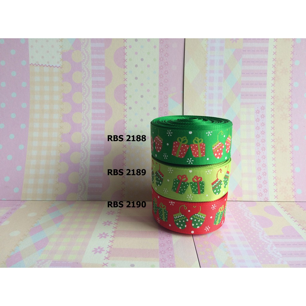 

[10 YARD] PITA GROSGRAIN MOTIF NATAL SALE RBS 2188,2189,2190