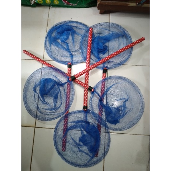 Seser Ikan Besar Koi Koki Lele Serokan Besar Biru Bulat / SARINGAN IKAN/