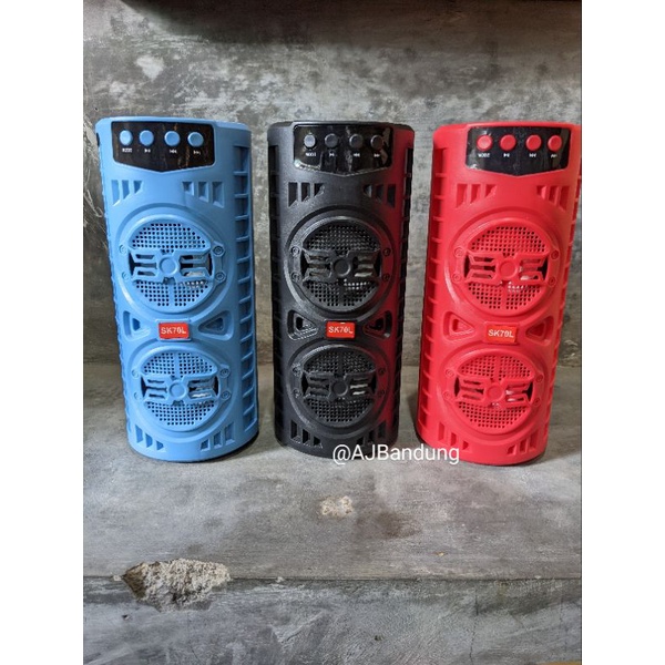 Speaker SK 70L Dual 3" Bazooka Speaker Bluetooth Wireless USB Micro Sd