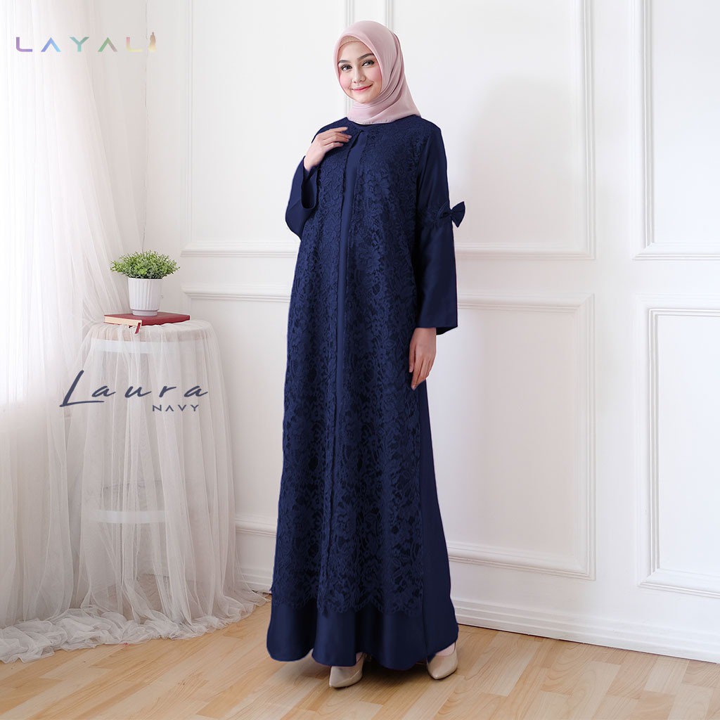 Fashion Muslim Wanita Terbaru Dress Brokat Fashion Wanita Laura By LAYALI