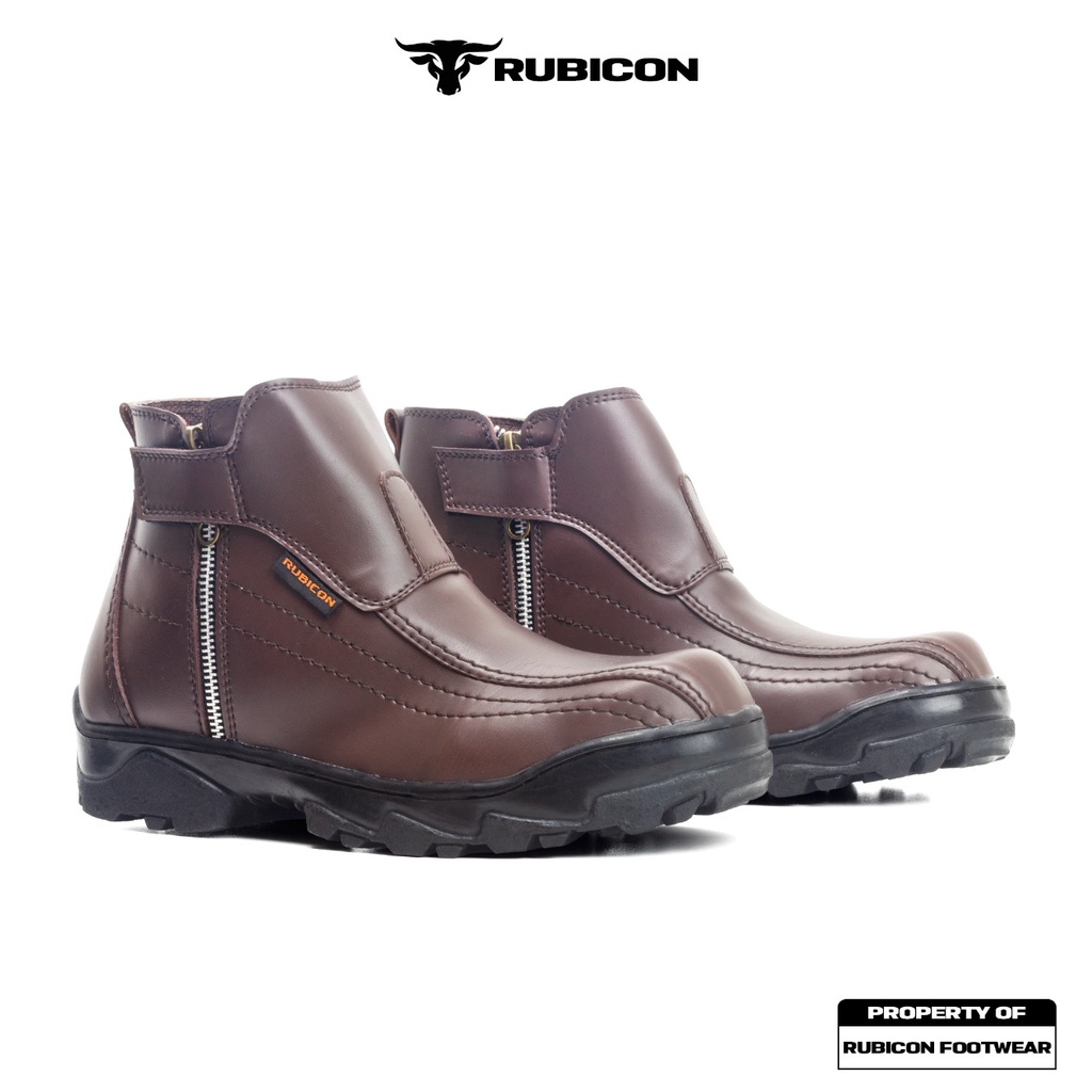 RUBICON CB TAN SEPATU BOOTS PRIA SAFETY UJUNG BESI RESLETING TRACKING PROYEK KERJA KANTORAN