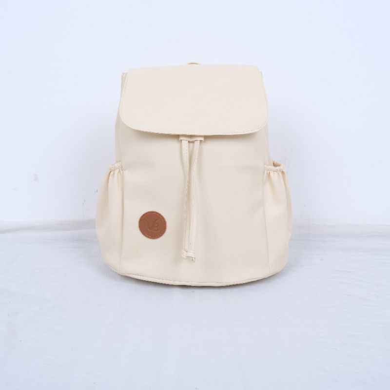 Tas Ransel Wanita - Tas Milea Wanita - Cream, Hitam, Abu, & Pink, Theree braveshop-Hilda Cream