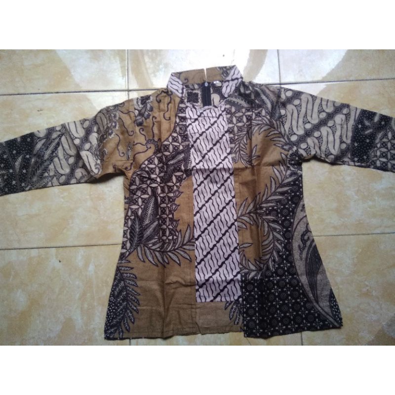 tey-17 Batik Wanita ASJ SA HRB026 Kenongo Kemeja Tosca Pendek