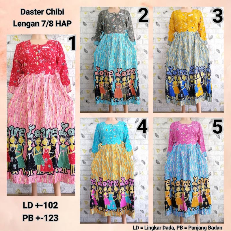 DASTER CHIBI LENGAN 7/8 HAP DASTER MODERN KEKINIAN BUSUI FRIENDLY Meong + IKTCT