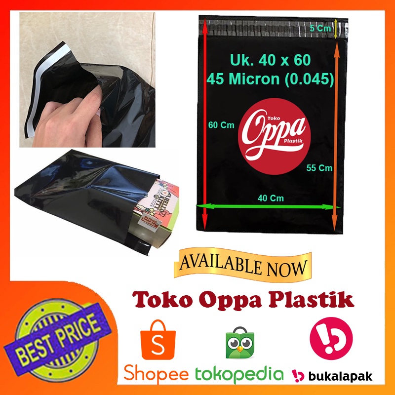 

InJO SALE!!! MURAH!! PLASTIK GLOSSY POLYMAILER 40 X 60 AMPLOP KANTONG KURIR PACKING ONLINE SHOP POLY