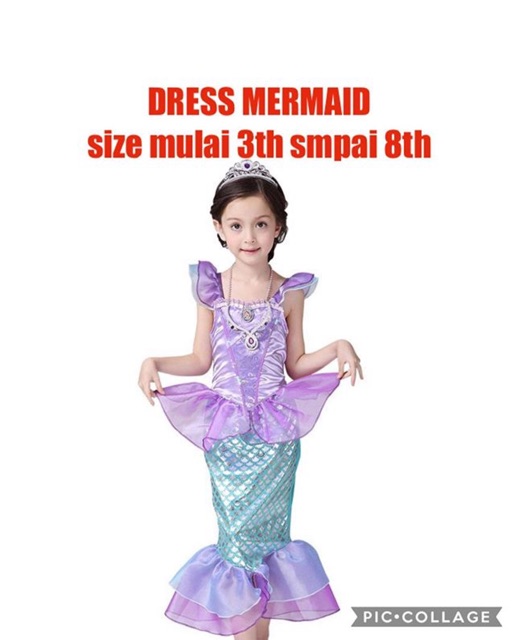 Dress Mermaid / baju putri duyung / kostum mermaid / dress ariel / kostum putri duyung /baju mermaid