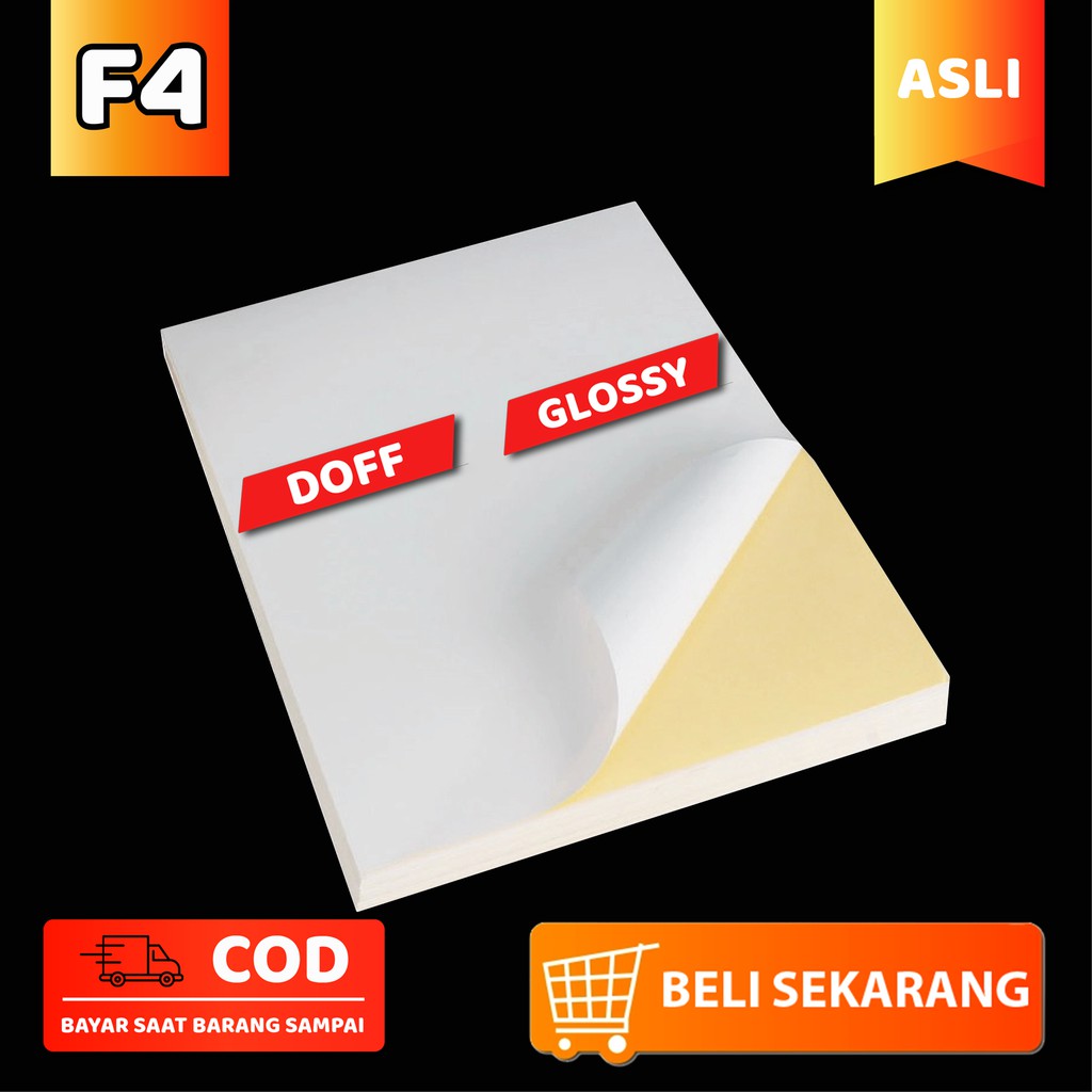 

Grosir Kertas Stiker Glossy F4 / Stiker Polos Mengkilap