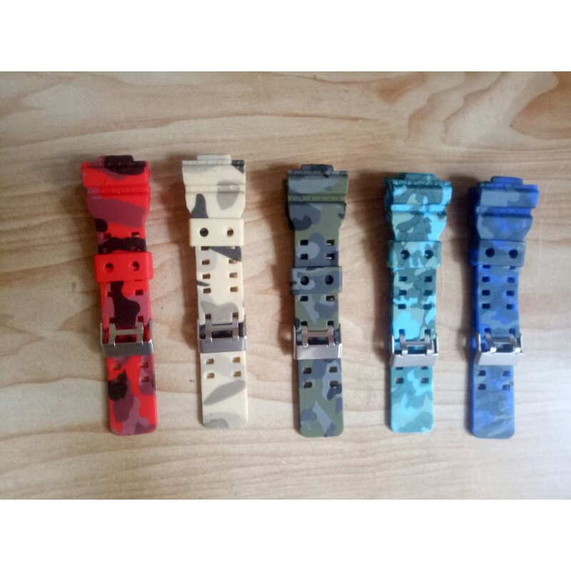 Strap Tali Jam tangan Rubber Tali G shock GA100 Tali G shock loreng army