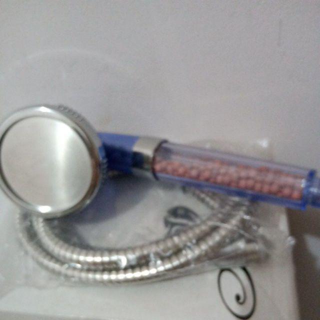 {terlaris} Kepala Shower Head Ion Spa Ionizer Healthy Crystal 3 Mode Bonus Selang + Holder