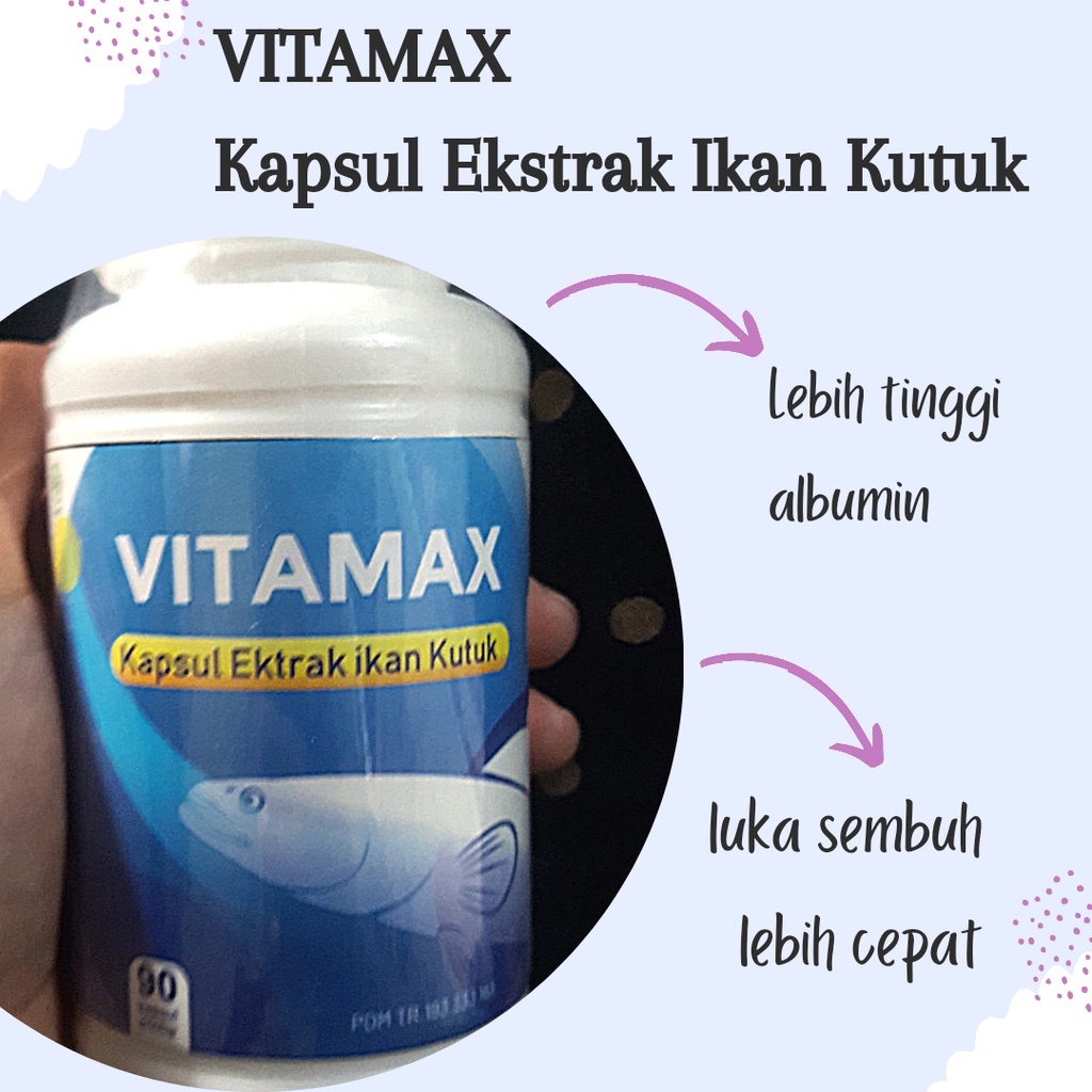 VITAMAX KAPSUL EKSTRAK IKAN KUTUK / GABUS Obat Luka Pasca Operasi. Snakehead Capsule for Postoperati