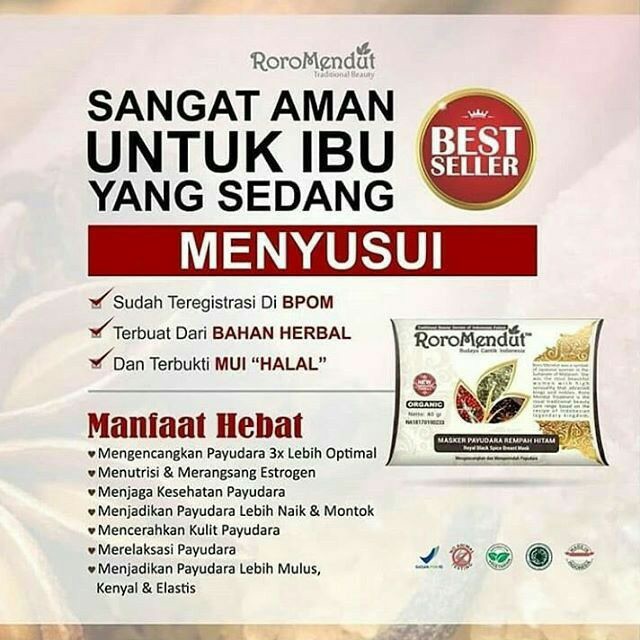 MASKER PAYUDARA RORO MENDUT asli