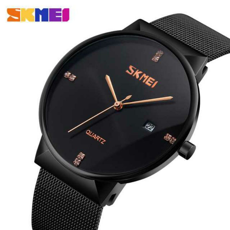 Jam Tangan elegan mewah pria analog SKMEI 9164 Anti Air Ori