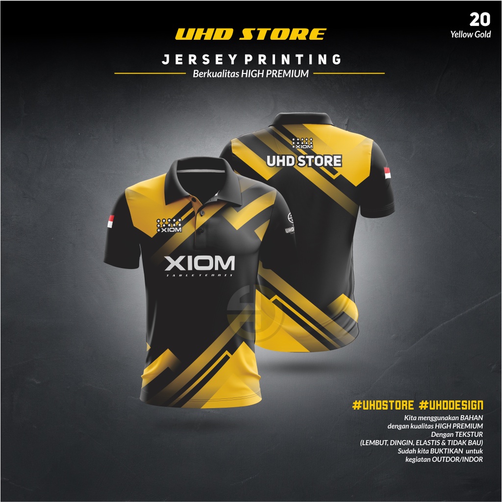 Baju Kaos Jersey Olahraga pingpong tenis meja +KERAH DAN KANCING