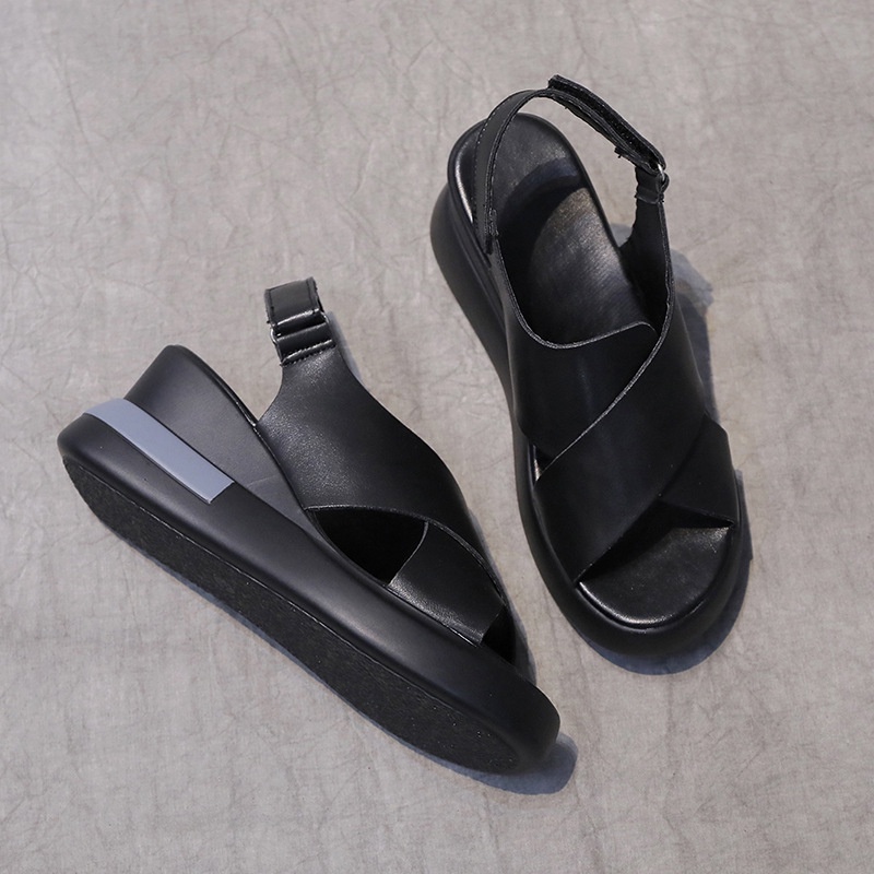 TBIG Size 35 - 42 Sandal Tali Slip On PARVEEN Wanita Import Korea Style Santai Wanita Sandal Wedges