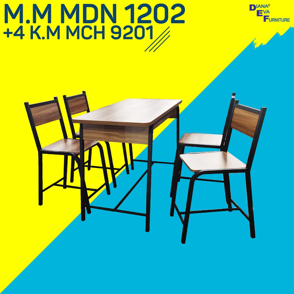 Meja Makan MDN 1202 + 4 Kursi Makan MCH 9201