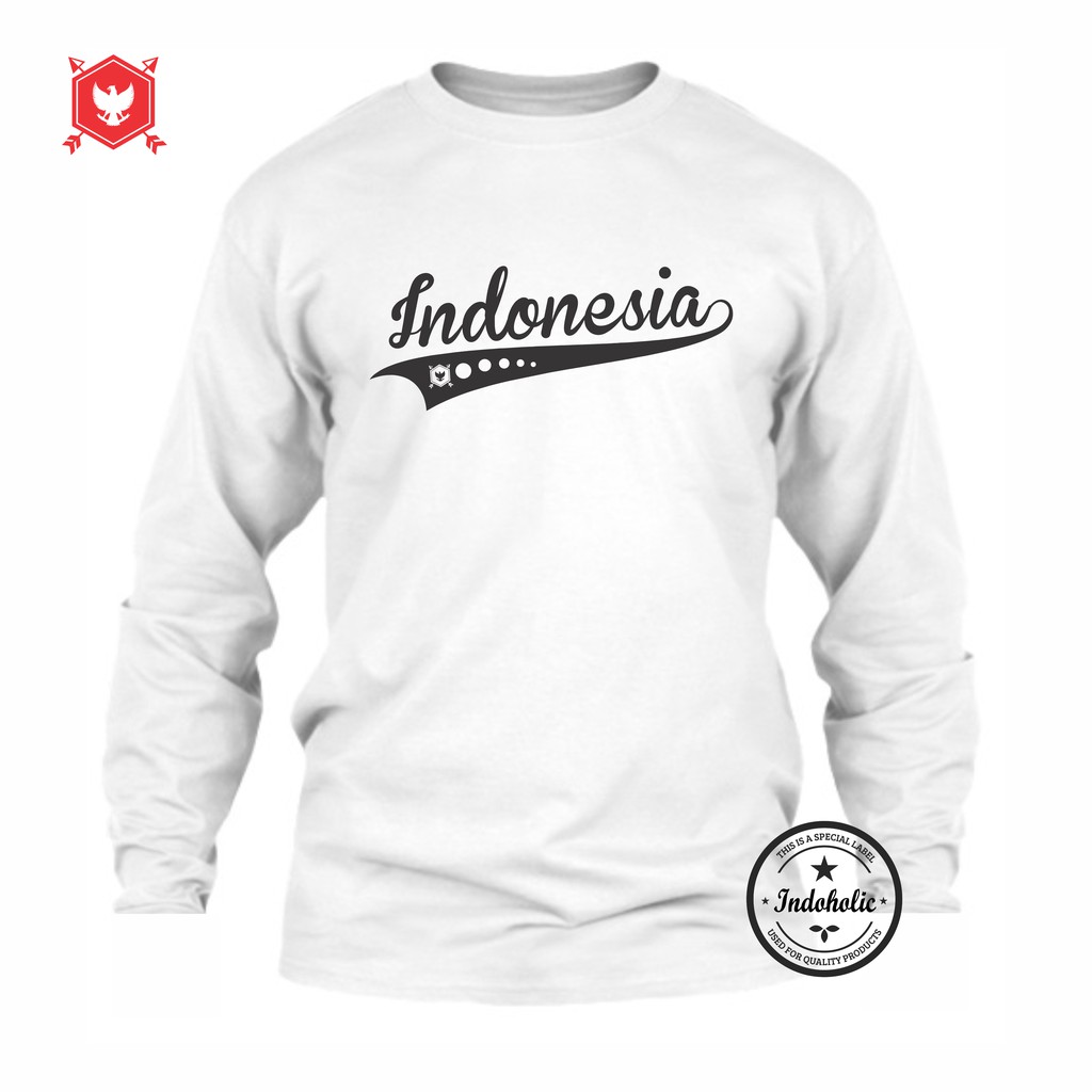 Indoholic Atasan Baju Kaos Distro Kaos Lengan Panjang Pria Wanita Combed 100% Indonesia