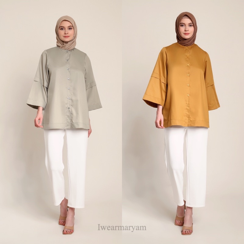 MAURA TOP - IWEARMARYAM | BAJU ATASAN MUSLIM WANITA - BLOUSE BAHAN KATUN JEPANG