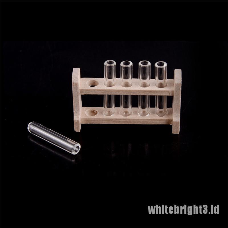 (white3) Miniatur Tabung Reaksi Bahan Kayu Untuk Rumah Boneka