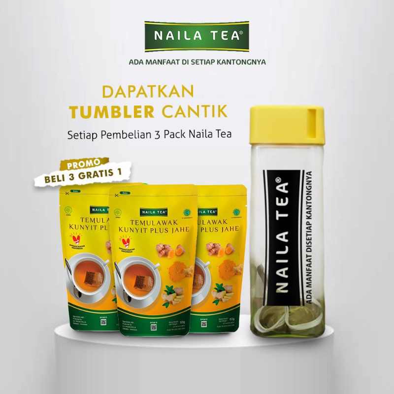 

Naila tea herbal kunyit temulawak beli 3 free botol cantik