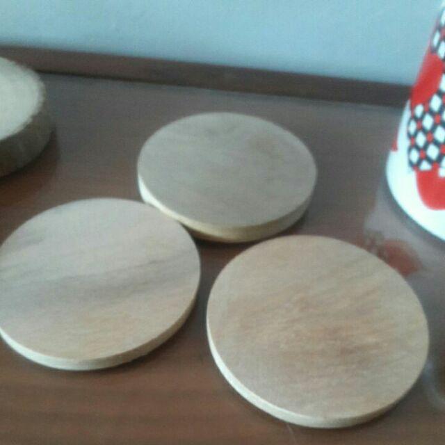 Tatakan Gelas Kayu 73mm / Bukan Cork Coster / Coaster /alas Gelas Kayu