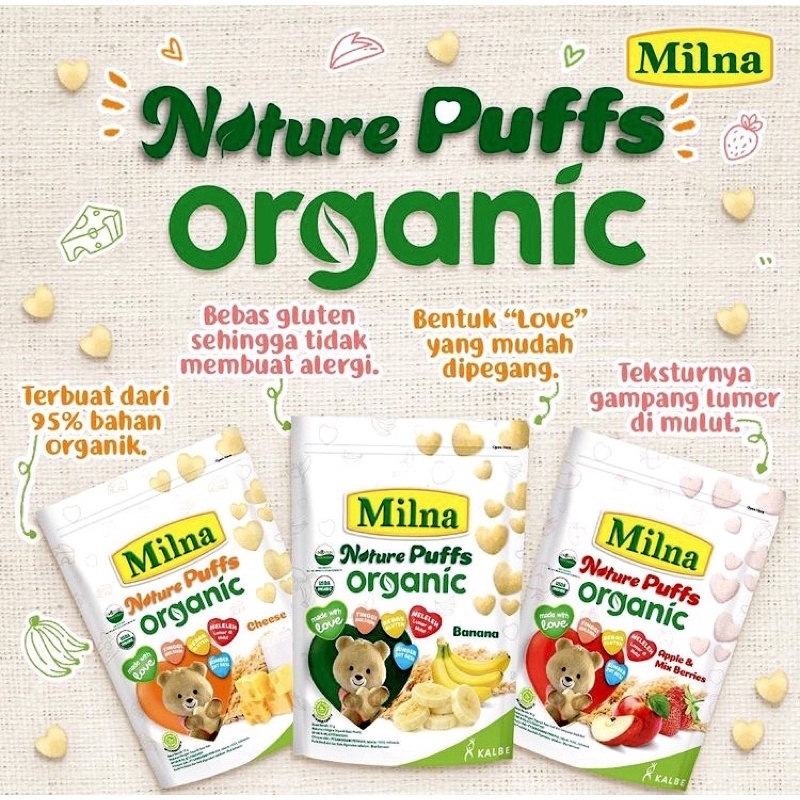 Milna Puff/ Milna Puffs Organic snack bayi