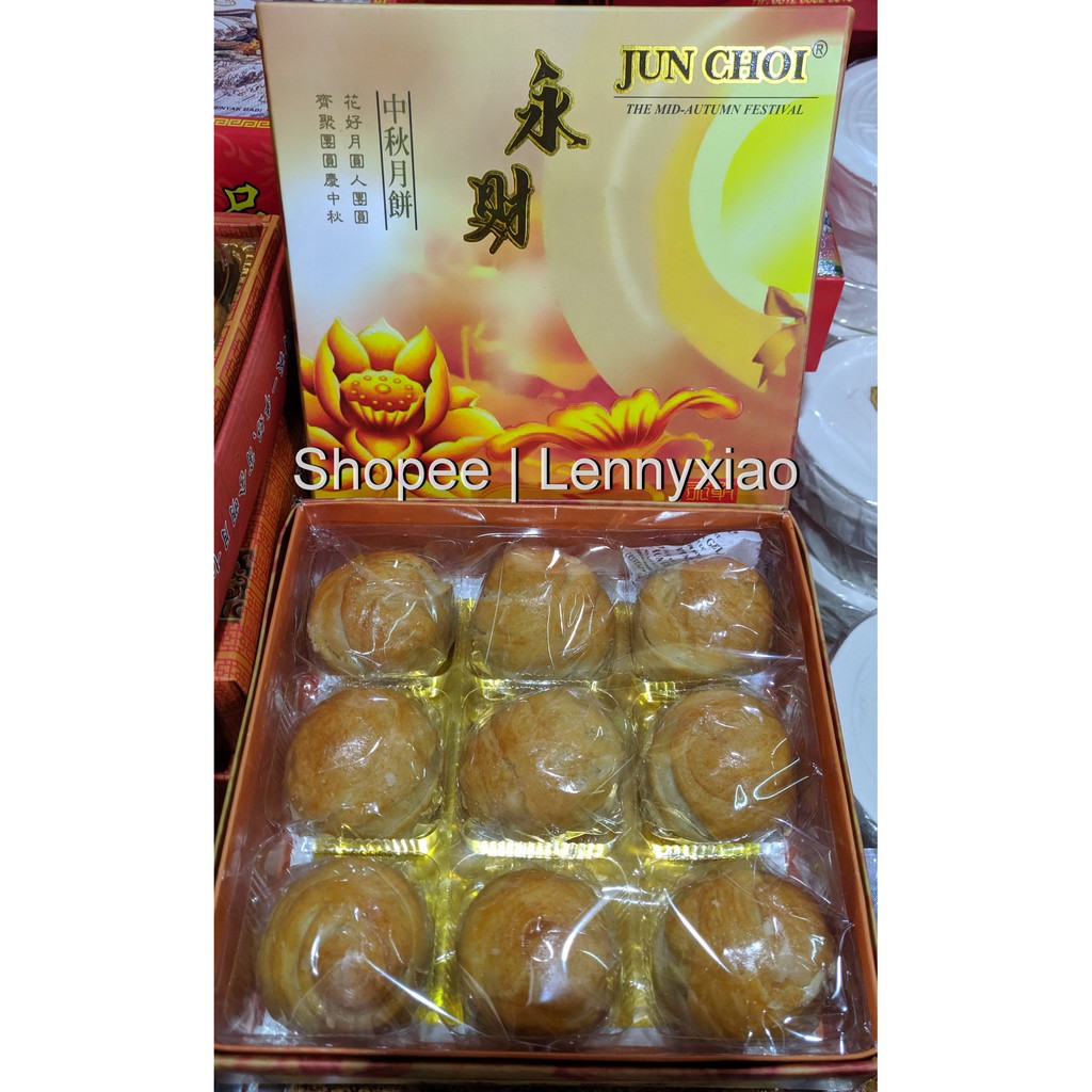 

Moon Cake Telur Asin Tau sa Gojin Pia-Kue Bulan Jun Choi Singkawang isi 9 pcs