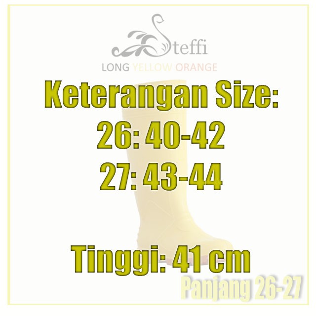 Steffi Boots Karet Kuning 40-44 / Sepatu Karet Tahan Air / Proyek / Kebun