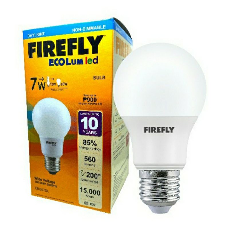 Lampu LED Bulb 7W FIREFLY, Putih MEVAL 7 watt wat terang kamar bohlam