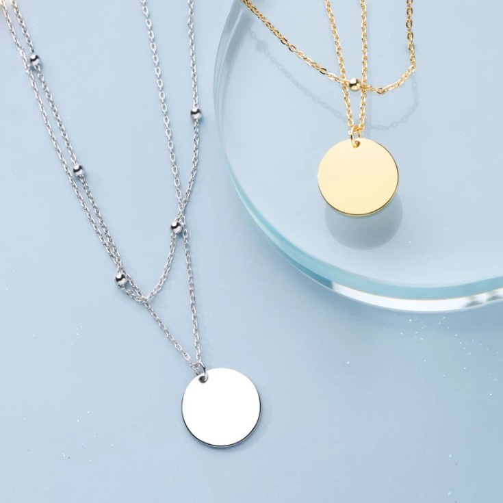 Fashion Alloy Coin Necklace for Women Korea Double Necklace