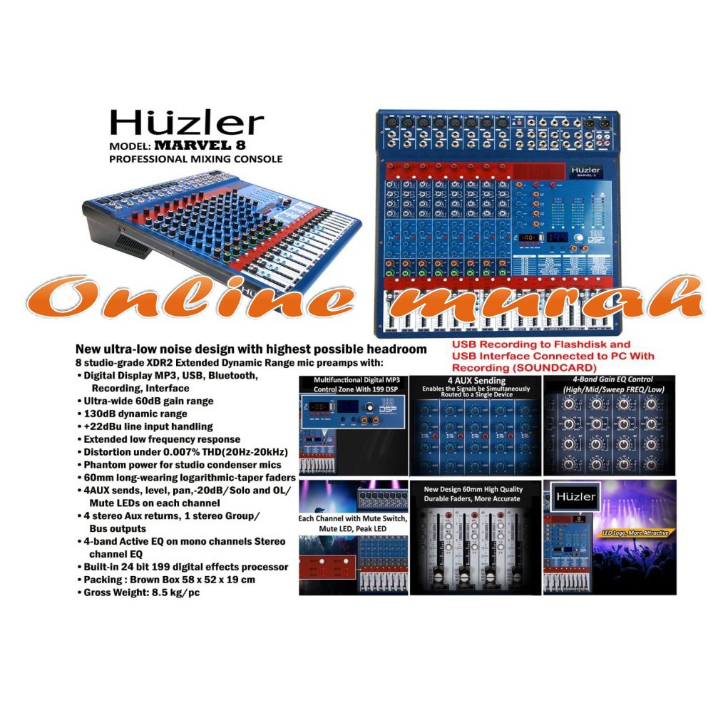 Mixer Audio 8 Channel Huzler Marvel 8 Mixer HUZLER MARVEL8 ORYGINAL