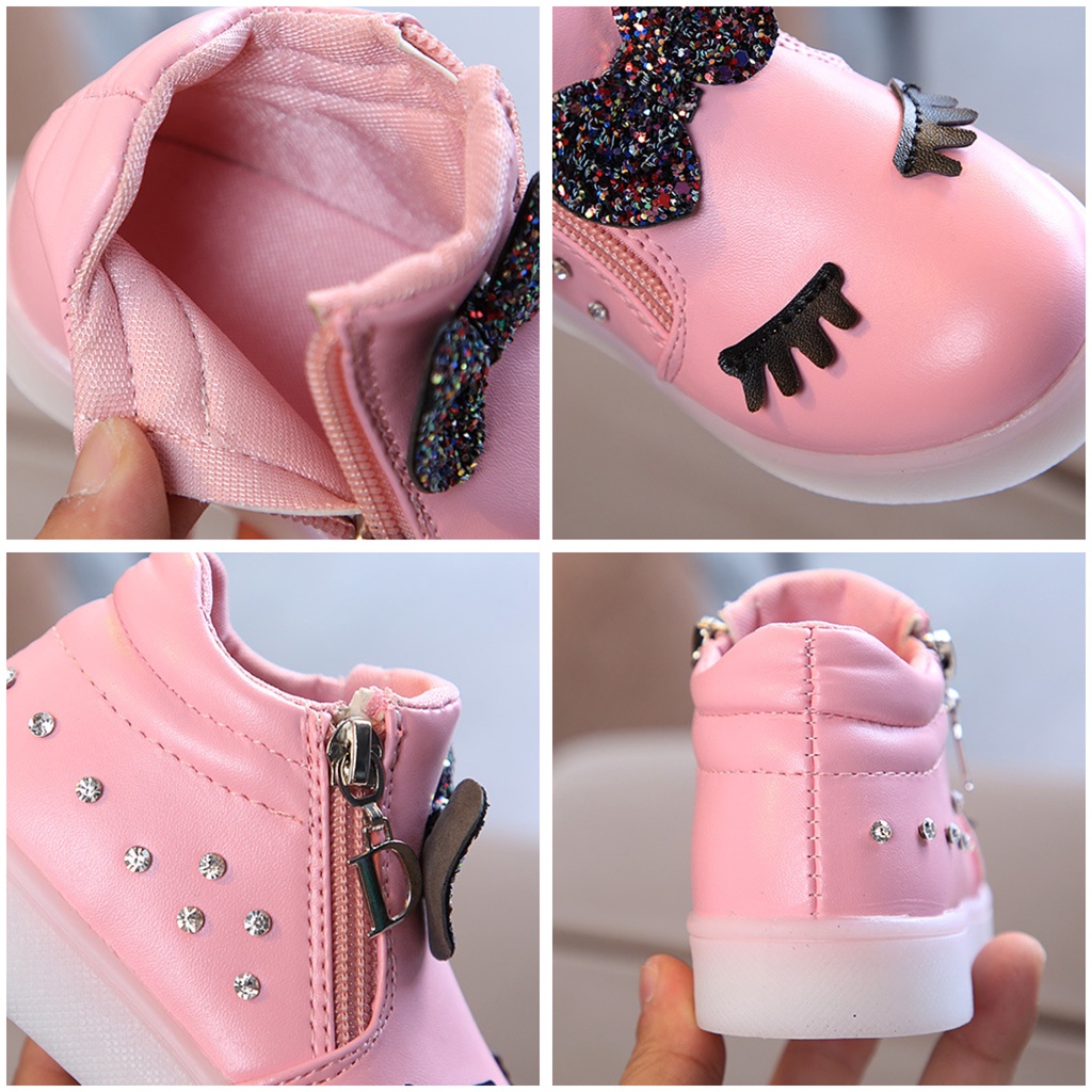 LED2-Sepatu Lampu Sneaker Anak Perempuan Mata Import