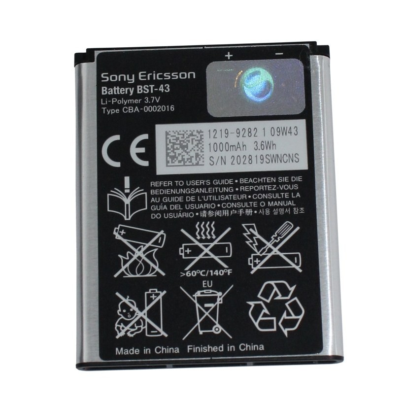 Baterai battery Sony Ericsson J10elm / j108 cedar / TxT / BST-43 Original