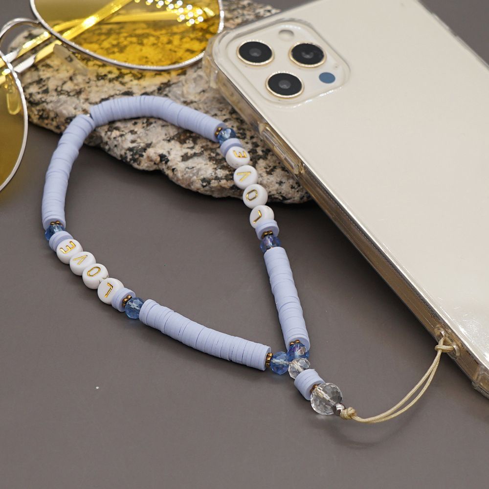 TOP Women Mobile Strap Beaded Phone Charm Phone Chain Pottery Clay Fashion Telephone Jewelry Bohemian Soft Anti-Lost Lanyard