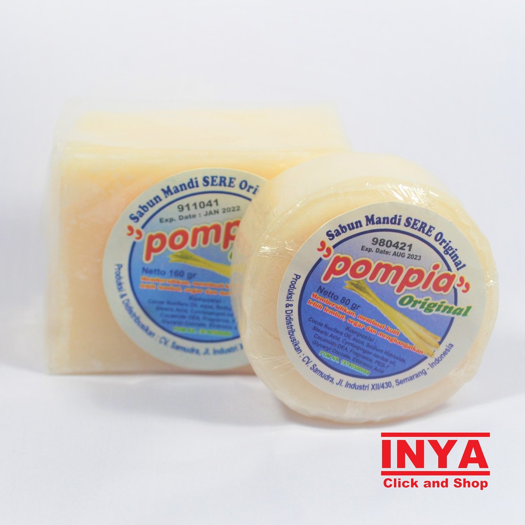 POMPIA LEMONGRASS SOAP ORIGINAL 160gr - Sabun Mandi Sere Asli