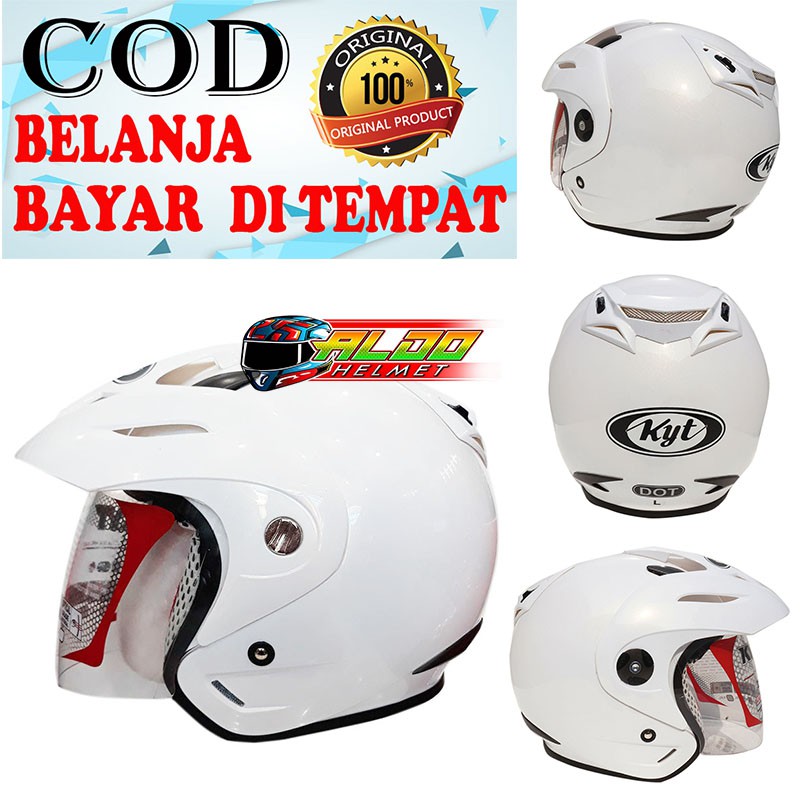 HELM KYT ROMEO SOLID WHITE HELM KYT TERLARIS HELM HALF FACE HELM KYT TERBARU