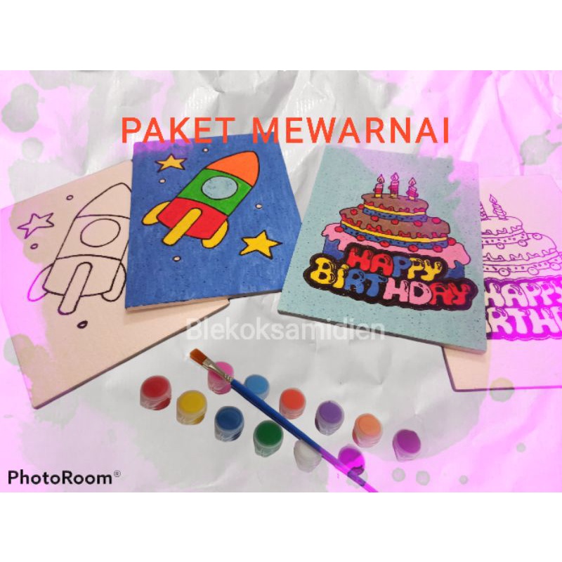 

HJK paket mewarnai anak 6 gambar + stand lukis