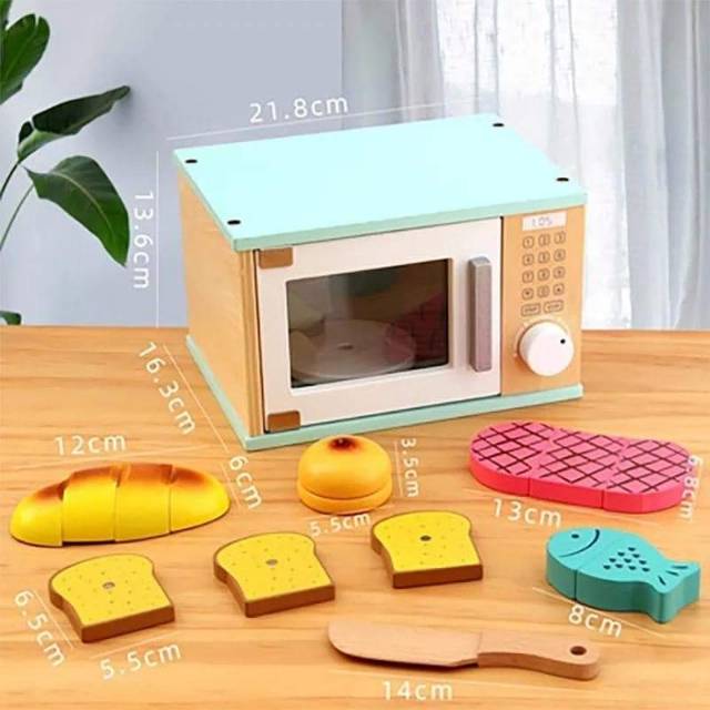Microwave Wooden - Mainan Kayu Microwave