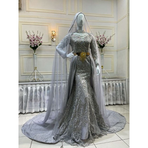 GAUN PENGANTIN BALERO | GAUN JUBAH|BAJU WEDDING BEREKOR | GAUN MEWAH  FUL PAYET | BAJU PENGANTIN MODERN/SLIM DRESS