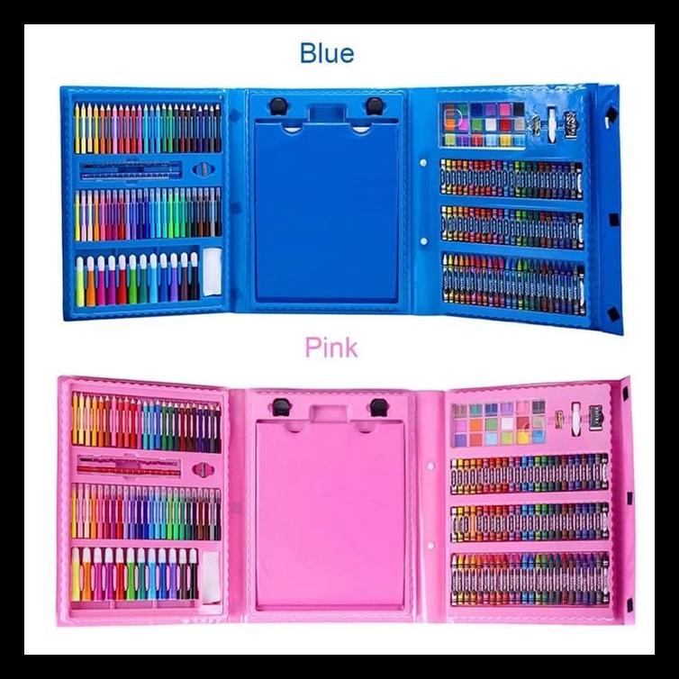 

Skuy Gaskuen Mainan Anak Set Spidol Crayon 208Pcs Untuk Melukis/Mewarna - Biru