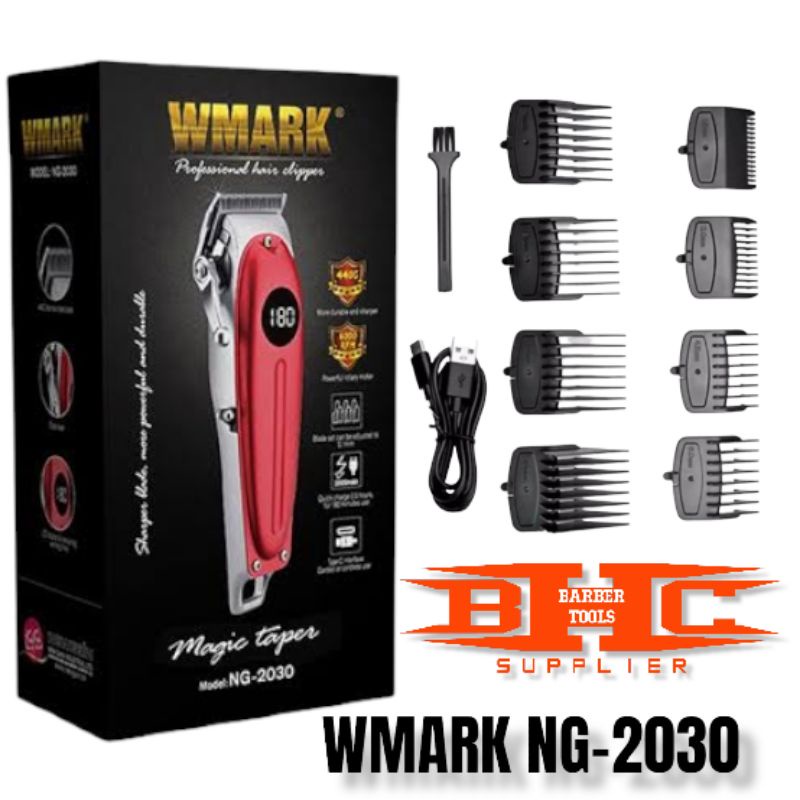 HAIR CLIPPER WMARK NG-2030 All Metal Professional Hair Clipper LED Digital Display Electric BHC