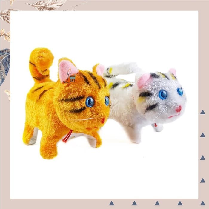 MAINAN KUCING BERSUARA BONEKA KUCING BERJALAN